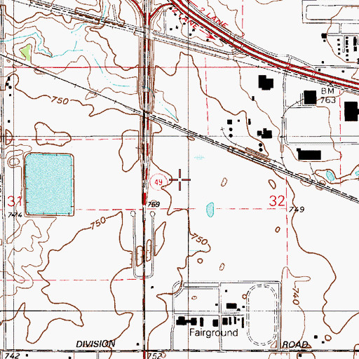 Topographic Map of Porter County Sheriff's Office, IN