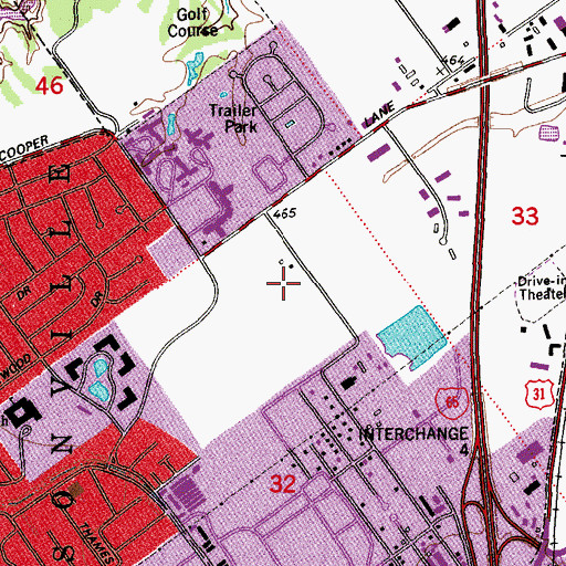 Topographic Map of Clarksville Police Department, IN