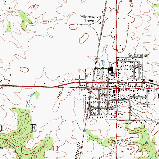 Topographic Map of Bainbridge Police Department, IN