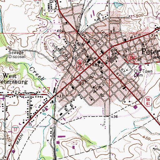 Topographic Map of Pike County Sheriff Office, IN