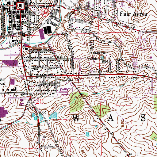 Topographic Map of Washington County Sheriff's Office, IN