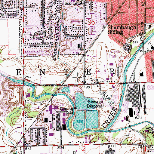Topographic Map of Howard County Sheriff's Office, IN