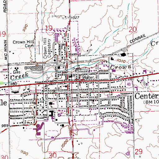 Topographic Map of Centerville Police Dept, IN