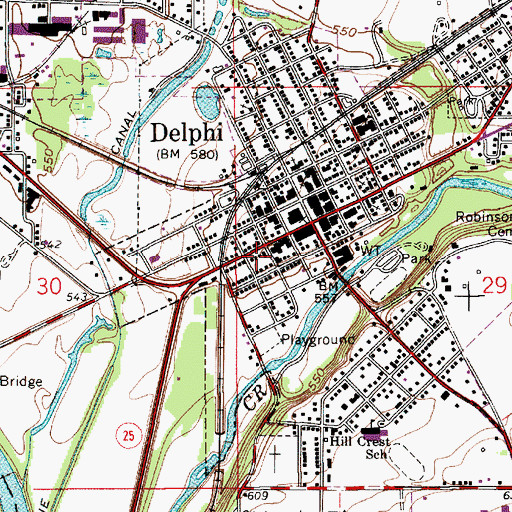 Topographic Map of Carroll County Sheriff's Office, IN