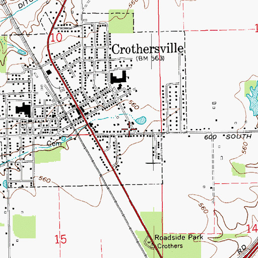 Topographic Map of Crothersville Police Department, IN