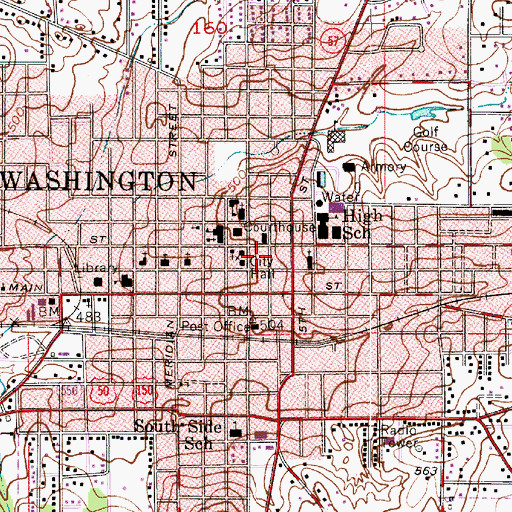 Topographic Map of Daviess County Sheriff, IN