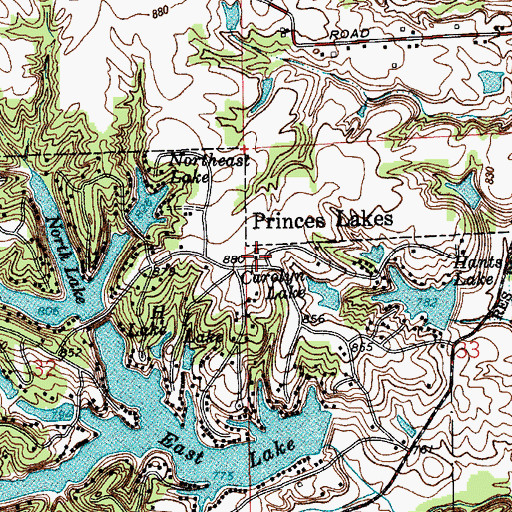 Topographic Map of Princes Lake Police Department, IN