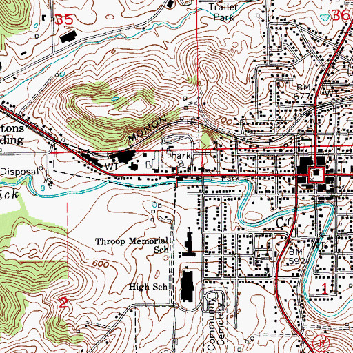 Topographic Map of Paoli Police Department, IN