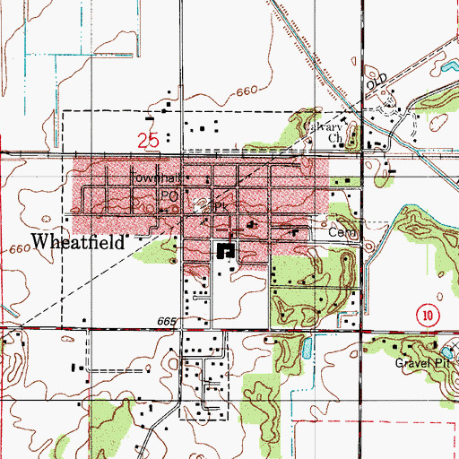 Topographic Map of Wheatfield Police Department, IN