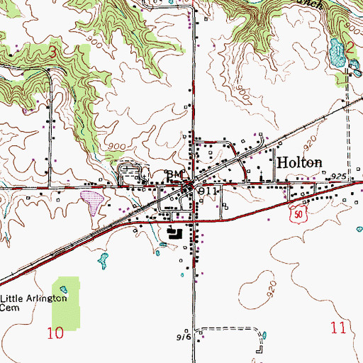 Topographic Map of Holton Police Department, IN