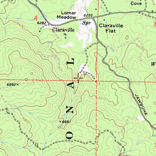 Topographic Map of Jerry Mine, CA