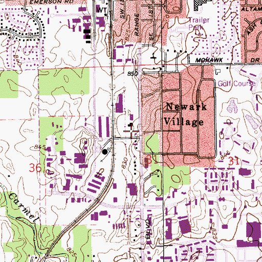 Topographic Map of Carmel Police Department, IN