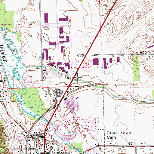 Topographic Map of Middlebury Police Department, IN