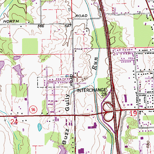 Topographic Map of Scottsburg Police Department, IN