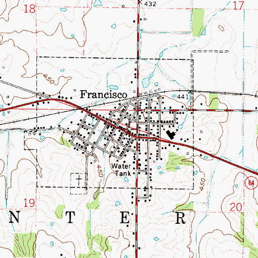 Topographic Map of Francisco Police Department, IN