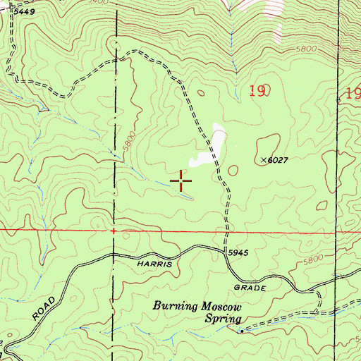 Topographic Map of Harris Mine, CA