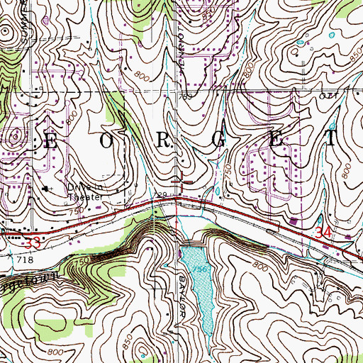 Topographic Map of Georgetown Police Department, IN