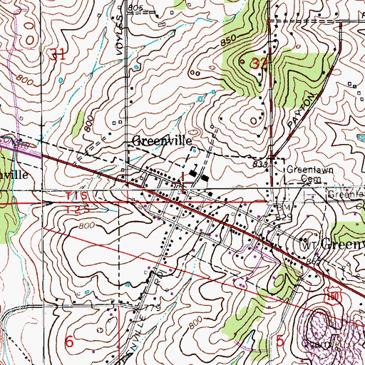 Topographic Map of Greenville Town Marshal, IN