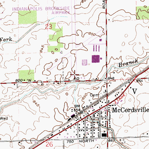 Topographic Map of McCordsville Police Department, IN