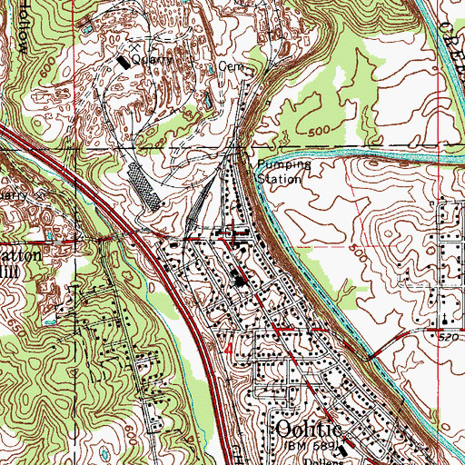 Topographic Map of Oolitic Police Department, IN