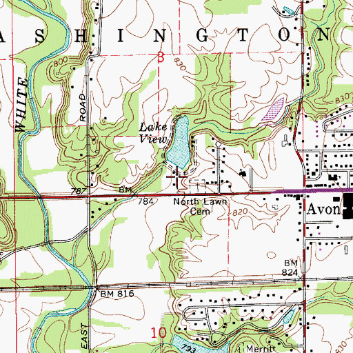 Topographic Map of Avon Police Department, IN