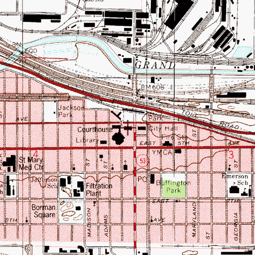Topographic Map of Lake County Sheriff's Office Gary, IN