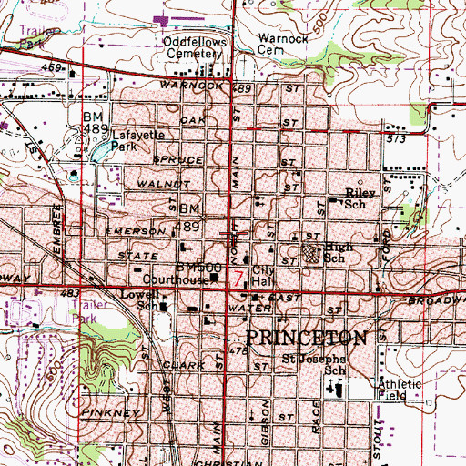 Topographic Map of Gibson County Sheriff's Office, IN