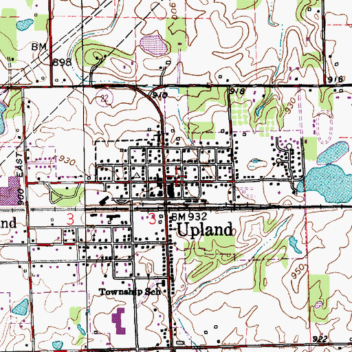 Topographic Map of Upland Police Department, IN