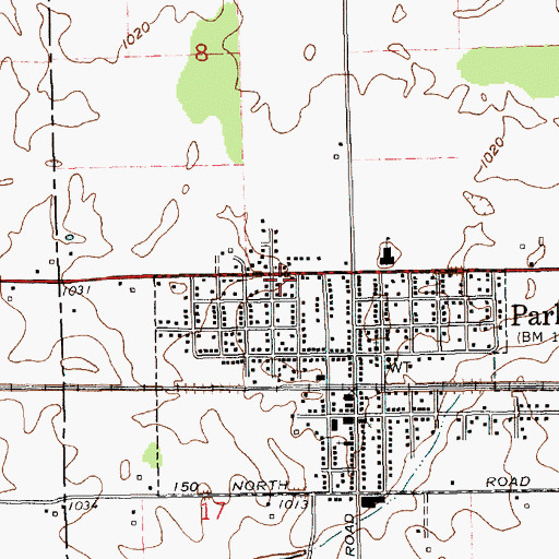Topographic Map of Parker City Police Department, IN