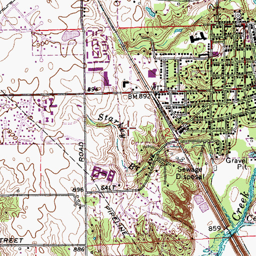 Topographic Map of Zionsville Police Department, IN