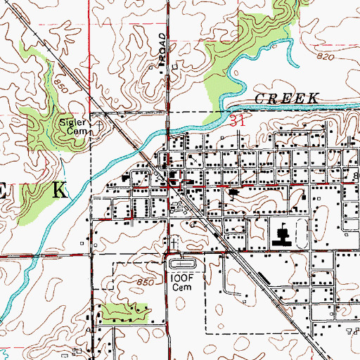 Topographic Map of Frankton Police Department, IN