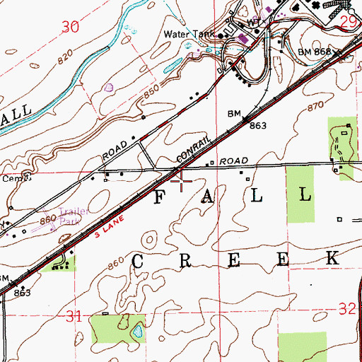 Topographic Map of Indiana State Police Department District 51, IN