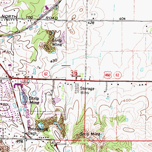 Topographic Map of Warrick County Sheriff Dept, IN