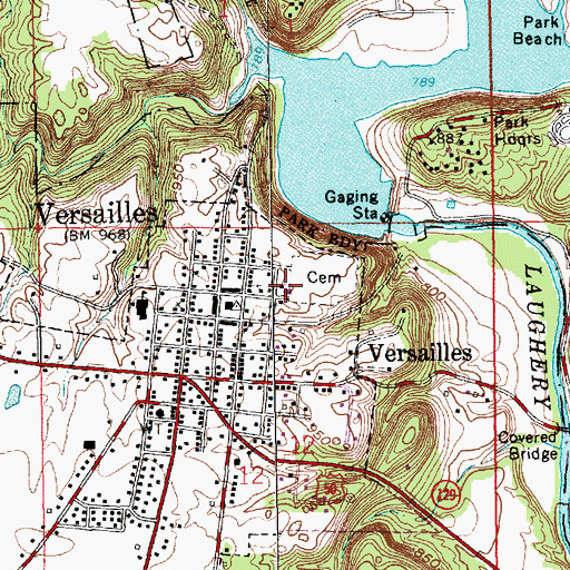 Topographic Map of Ripley County Sheriff's Office, IN