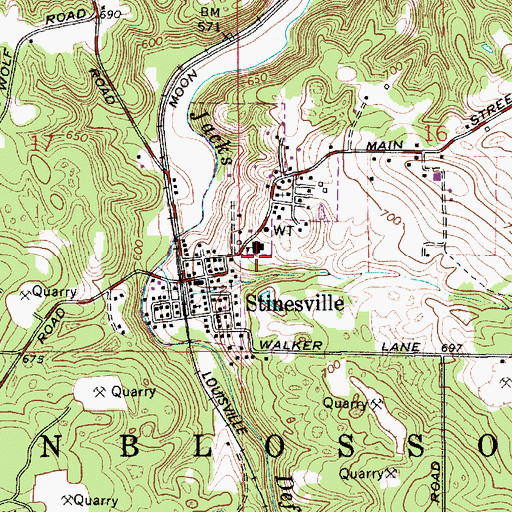 Topographic Map of Stinesville Police Department, IN