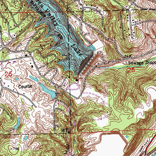 Topographic Map of Hidden Valley Lake Rangers, IN