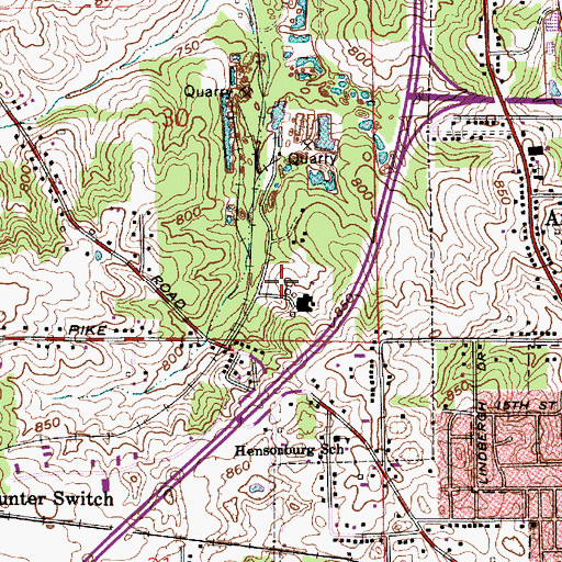Topographic Map of Indiana State Police Department Bloomington District 33, IN