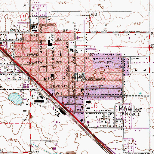 Topographic Map of Benton County Sheriff's Office, IN