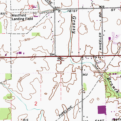 Topographic Map of Westfield Police Department, IN