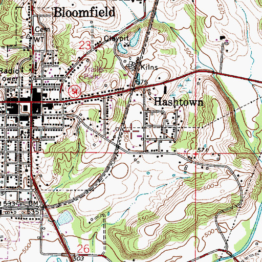 Topographic Map of Greene County Sheriff Department, IN