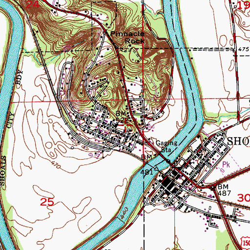 Topographic Map of Martin County Jail, IN