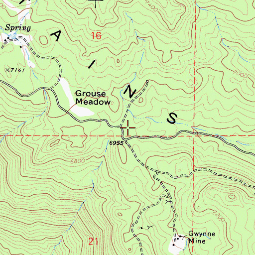 Topographic Map of Gallup Mine, CA