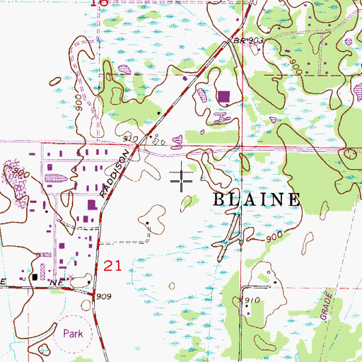 Topographic Map of Blaine Police Department, MN