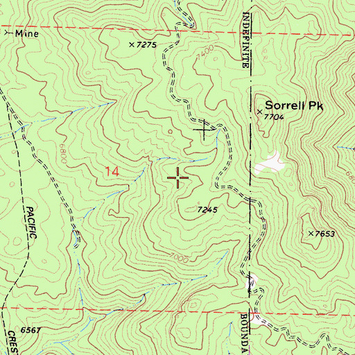 Topographic Map of Don Levy Mine, CA