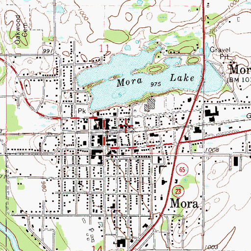 Topographic Map of Kanabec County Sheriff's Office, MN