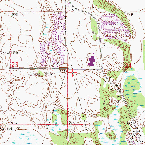 Topographic Map of Farmington Police Department, MN
