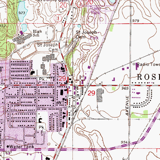 Topographic Map of Rosemount City Police Department, MN