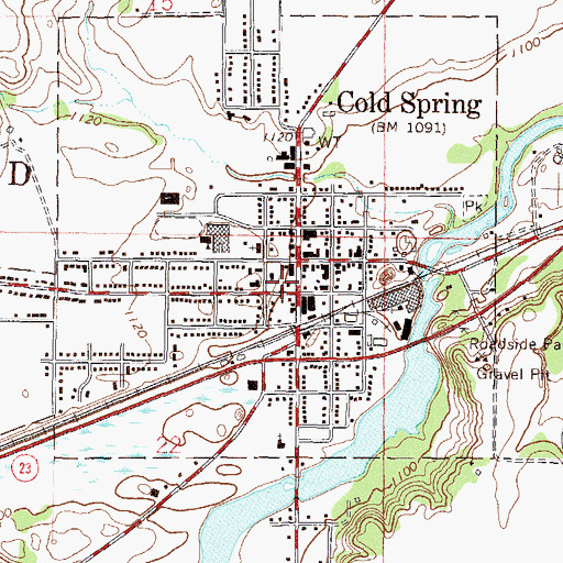 Topographic Map of Cold Spring - Richmond Police Department, MN