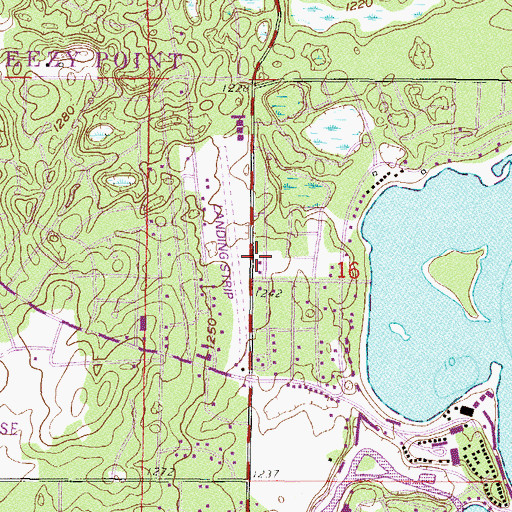 Topographic Map of Breezy Point Police Department, MN