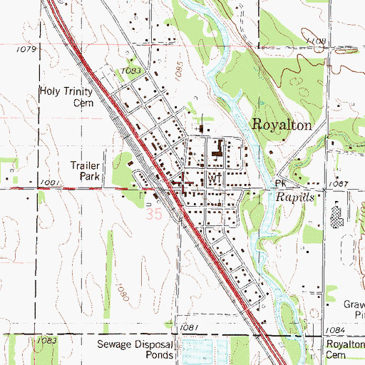Topographic Map of Royalton Police Department, MN